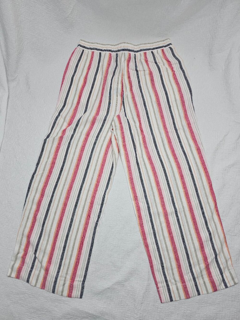Rafaella Women's Drawcord Waistband Wide Leg Linen Blend Pant Size L - Picture 7 of 7